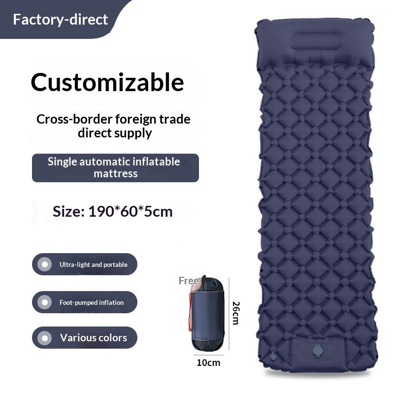 Ultralight Inflatable Camping Mattress with Pillows Built-in Pump Portable Air Sleeping Pad for Outdoor Hiking Travel Tent