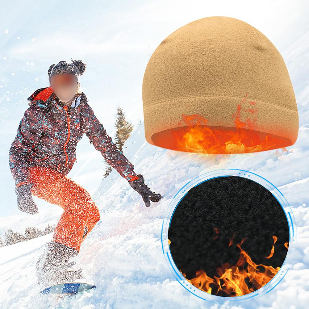 Snowboarding Compatible Sports Fleece Windproof Beanie Running Friendly