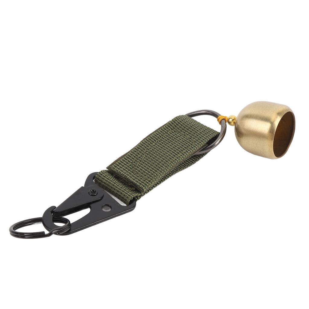 Bear Bell Thickened Webbing Brass with Snap Hook Clear Sound Keychain Bell for Outdoor Climbing Backpack Camping Army