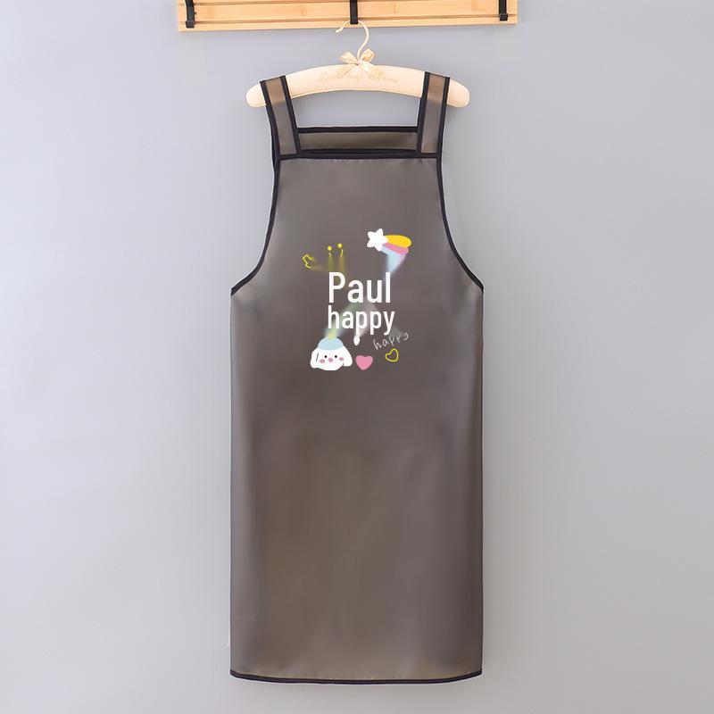 New Transparent TPU Apron: Waterproof, Oil-Resistant, Dirt-Resistant Cartoon Protective Waist Cover.