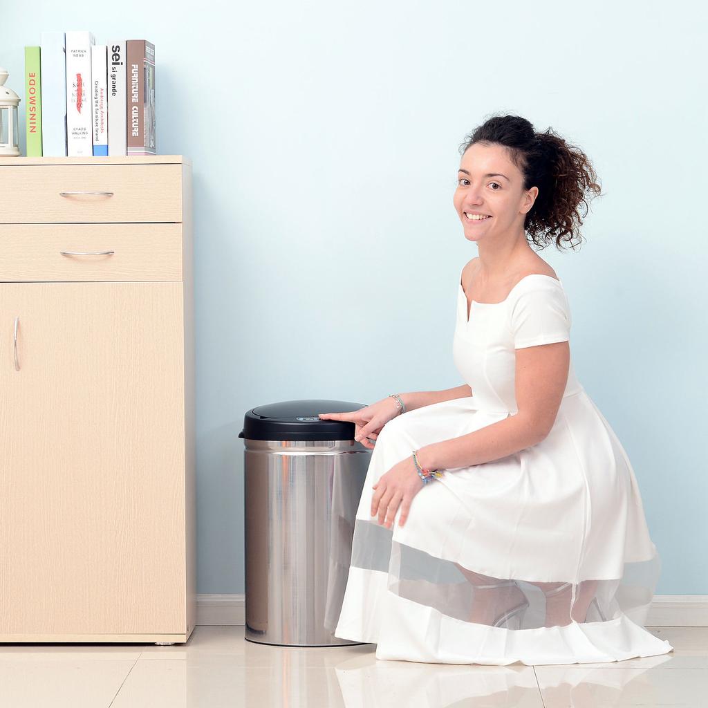 Sensor Trash Can 30L Automatic Trash Can with Soft-Close Lid, Motion Sensor, Waterproof Waste Bin Trash Container Waste Container for Office, Bedroom