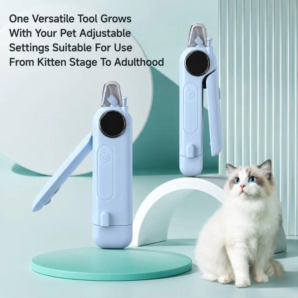 2-in-1 Pet Nail Trimmer Rechargeable Electric Nail Clipper Grinding Cat Claw Clippers for Dogs