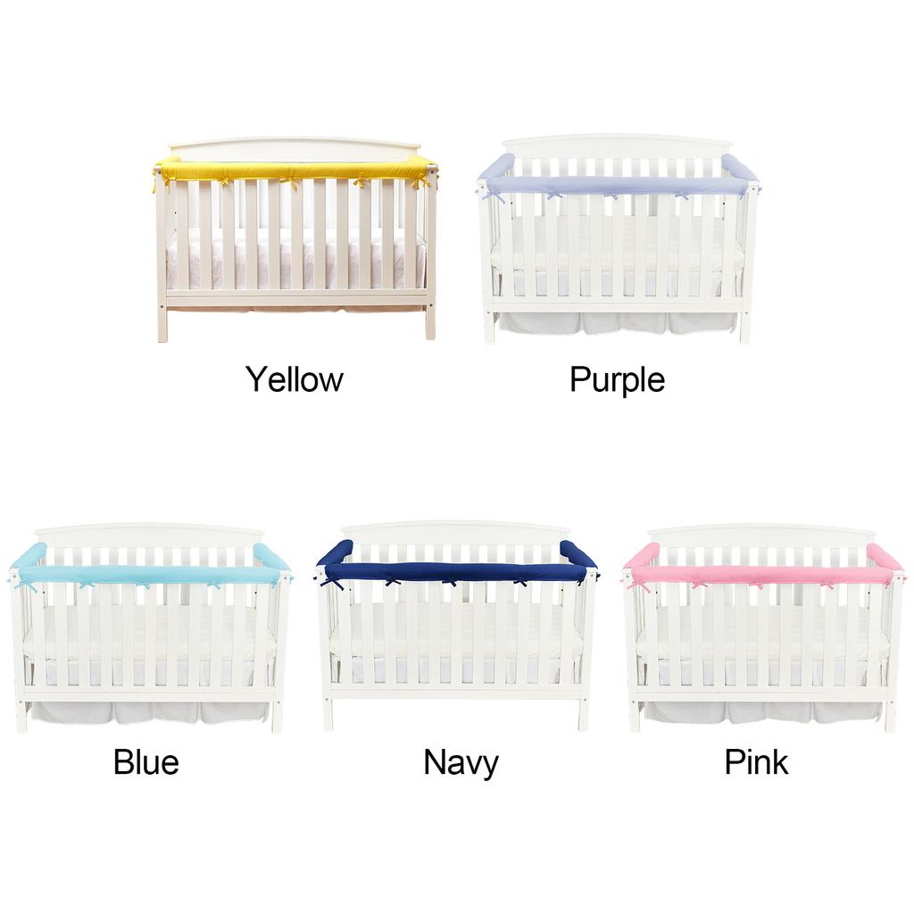 Baby Crib Bumper Strip Safety Guardrail Cover Soft Security Collision Avoidance Easy Installation for Baby Room Blue