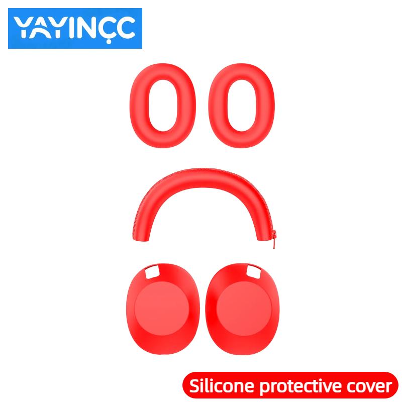 YAYINCC 360° All-round Protection Silicone Protective Case for Sony WH-1000XM6 Rose Grey headset Skin friendly Washable durable