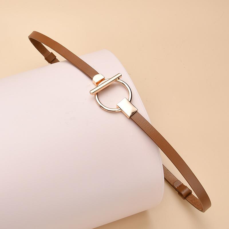 Genuine Leather Belt Women's Thin Belt Women's Decorative Exterior Dress Versatile Women's Style