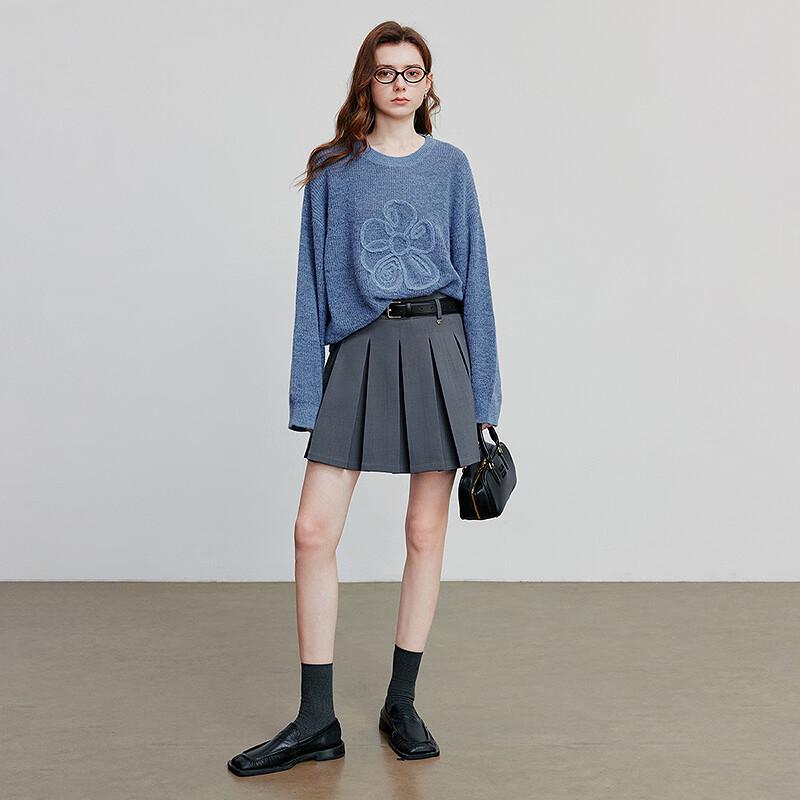 Chuyu Women's 3D Floral Mohair Blend Knit Sweater