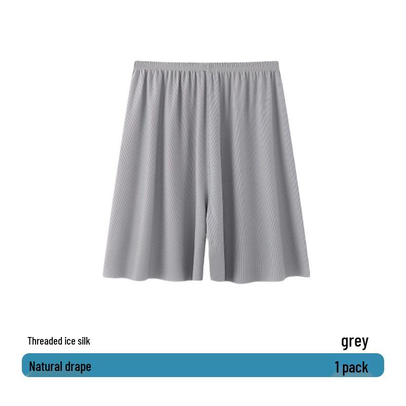 Мужские летние пижамные штаны из ледяного шелка, большого размера, легкие, свободного кроя, пятиточечные шорты 4XL (160-185 lbs)