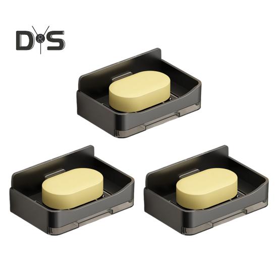 1/3-teilige Seifenschale zur Wandmontage mit Abtropfschale, stark belastbar, einfach zu installieren, Mehrzweck-Seifenhalter für Rasierer, Badezimmer-Organizer