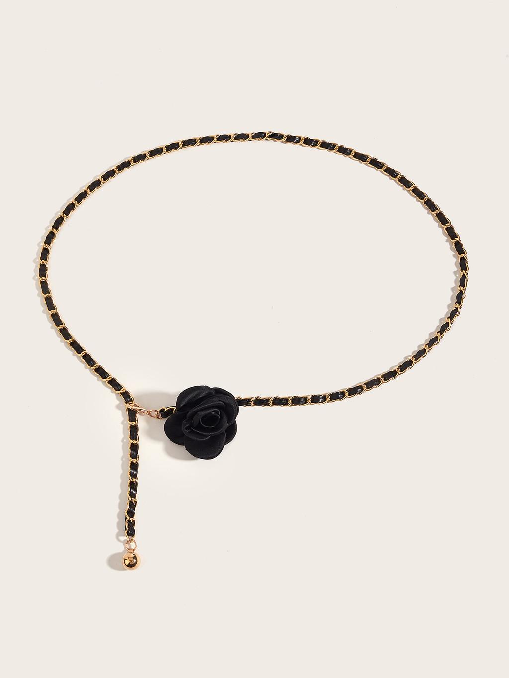 

Waist Chain For Women With Hook Closure For Fashionable Skirt And Dress Accessory чёрный