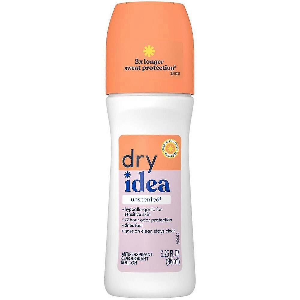 Dry Idea Anti-perspirant Deodorant Roll-on, Unscented, 3.25 Oz