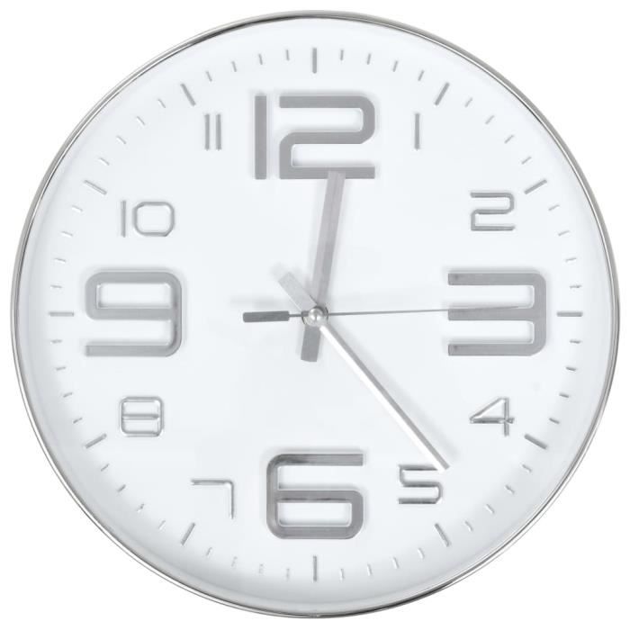VidaXL Horloge murale 30 cm Argenté
