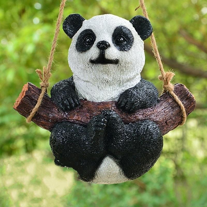 Lovely Swinging Koala Bear Panda Squirrel Zoo Hanging Statue Outdoor Figurines for Patio Yard Garden Decoration Crafts