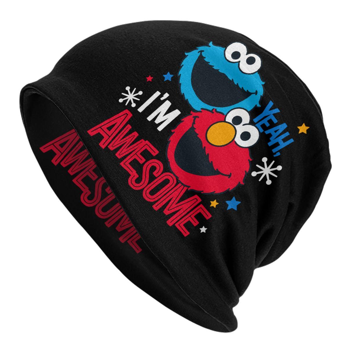 

Cookie Monster & Elmo Sesame Street Bonnet Hat Autumn Winter Outdoor Skullies Beanies Hats Unisex Warm Head Wrap Caps