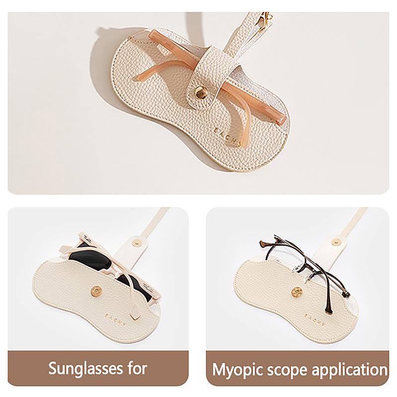 Pu Leather Glasses Bag Travel Portable Sunglasses Protective Cover Pendant Organizer Bag For Women Men Eyewear Accessory