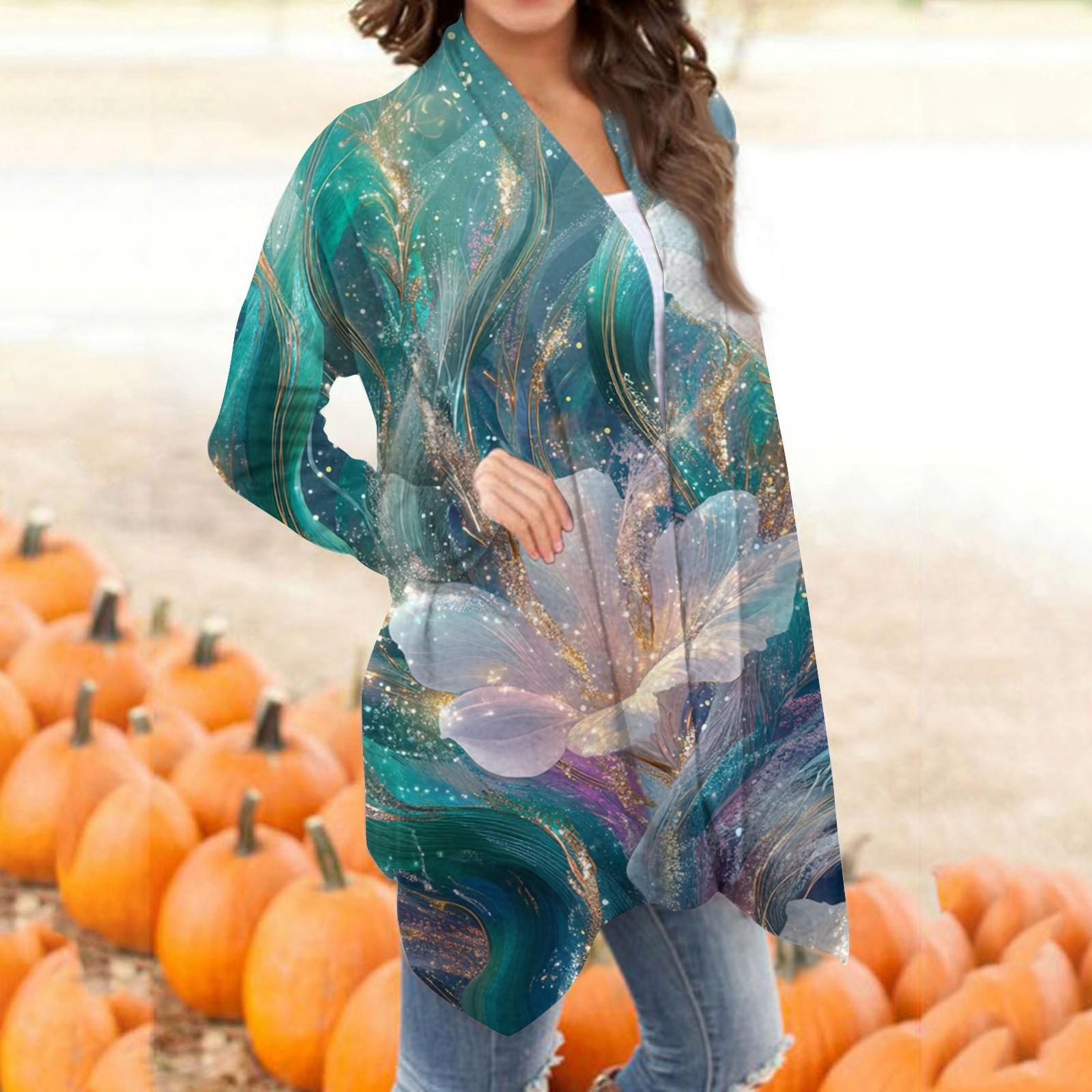 

Женский модный повседневный кардиган средней длины с ретро-принтом S