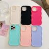 Soft Matte Candy Wavy Phone Case For iPhone 15 14 13 12 11 Pro Max XS X XR 8 7 Plus SE2 Silicone Shockproof Bumper Back Cover