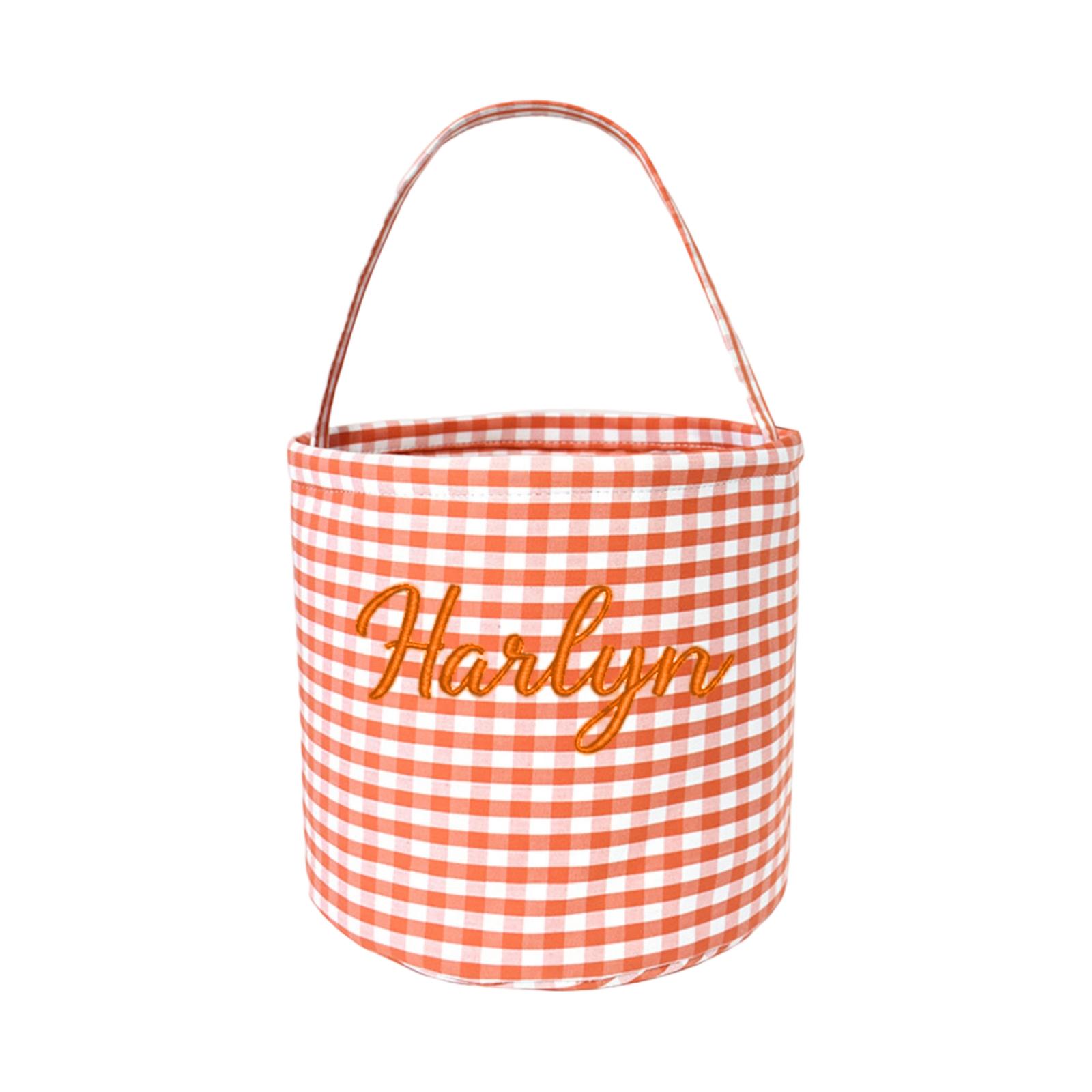 

Personalized Halloween Embroidery Basket Custom Holiday Candy Bucket One Size оранжевый