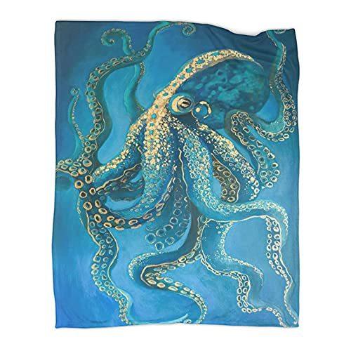 Cartoon Octopus Flannel Blanket Living Room Bedroom Decorative Blanket Lunch Break Blanket Blanket