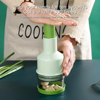 Garlic Pounder Sharp Blade Multifunctional Manual Rotation Grinding Manual Onion Chopper Garlic Crusher Kitchen Gadget