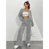 **Women 2 Piece Sweatshirt Set Zip Up Cardigan Long Pants Casual Fashion Spring Fall Outfit**