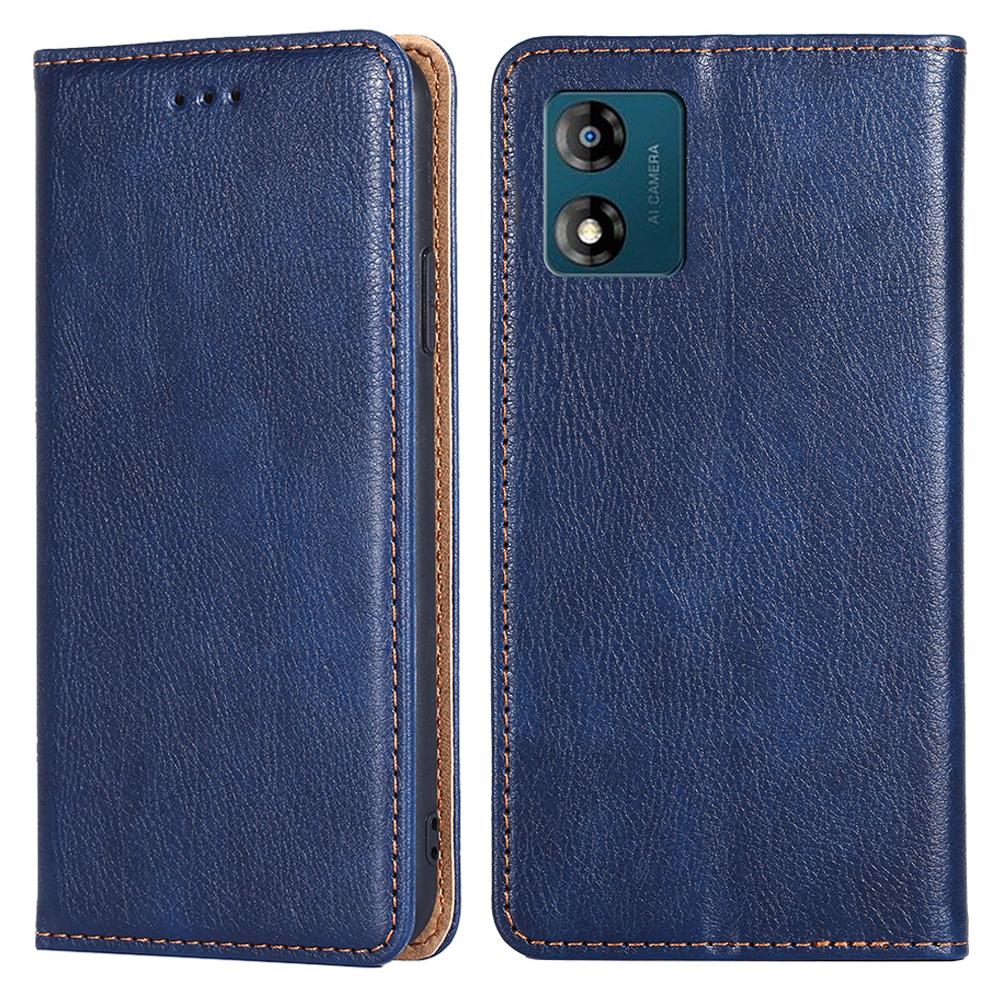 

Mobile Phone Case for Motorola Moto E13 4G PU Leather Protective Cover Wallet Stand Case Blue