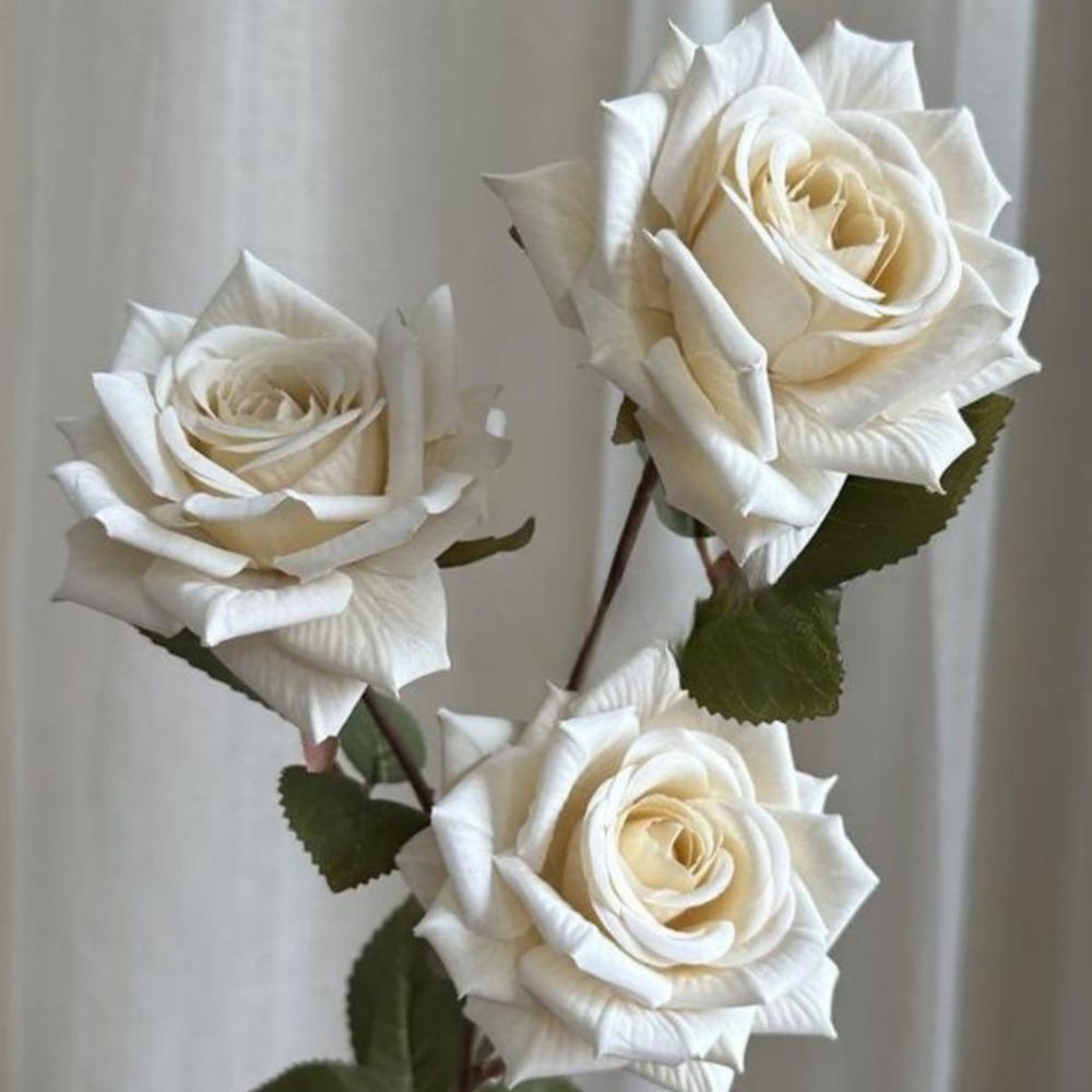 6 Pcs Artificial Flower Mocha Rose Realistic Stem Fake Silk Rose 67cm Bouquet for DIY Wedding Home Decor Centerpiece Hotel Valentine'S Mother'S Day