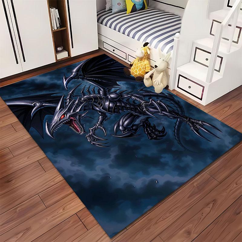 Metallic Dragon in Dark Sky suitable as a non-slip mat for the living room or bedroom sofa