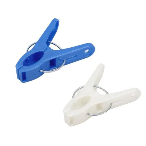 Towa Sangyo Neosul Clothespins, Whole Hanger Pinch, White/Blue, Approx. 4.4 x 1.4 x 6cm, 10 pieces per pack (3 sets)