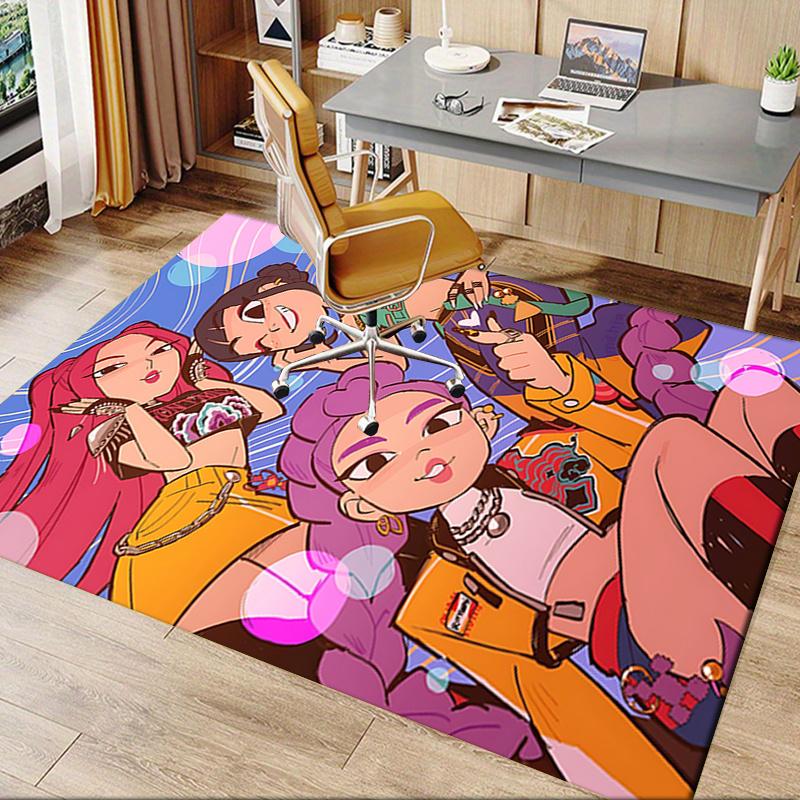 K-pop Girl Chill Mat: Trendy Office Chair Mat for Home Decor, Office Carpet Gift, Suitable for Bedroom, Living Room, Various Rooms