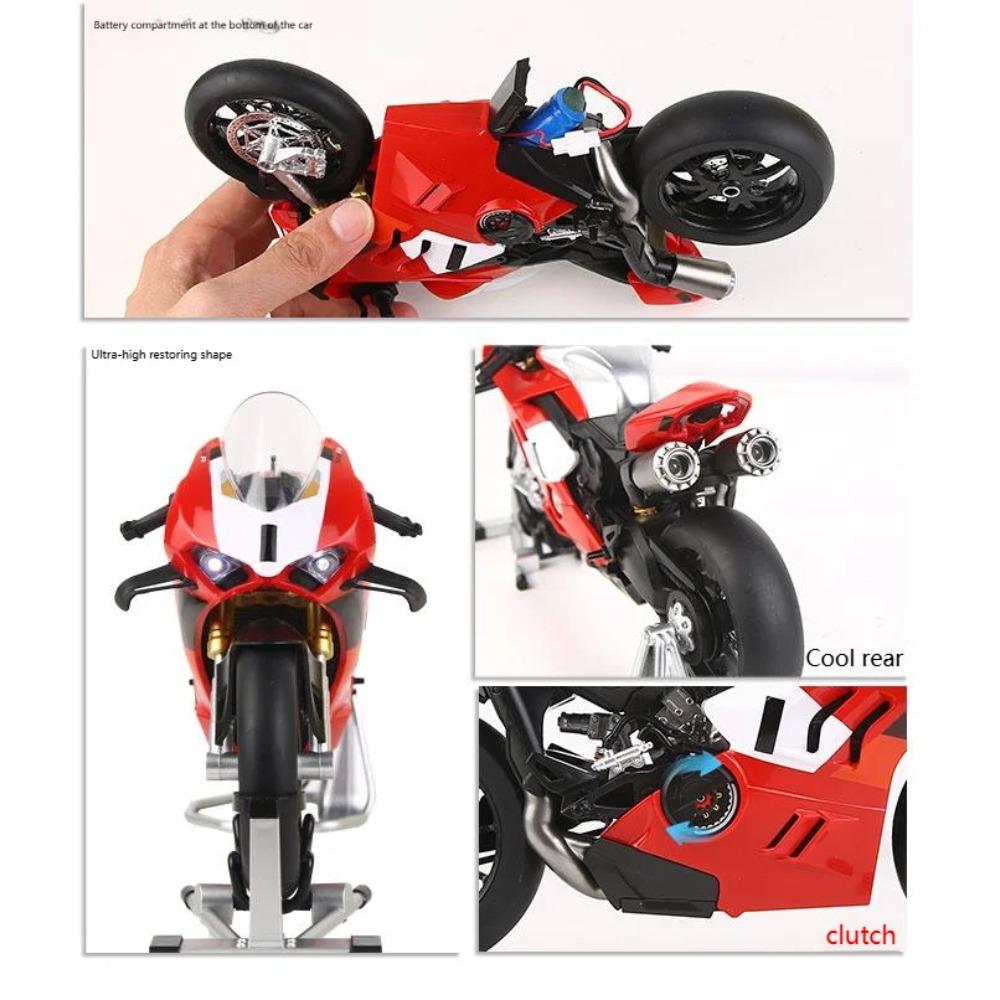 1/9 Ducati Panigale V4R High Performance Superbike Alloy Metal Diecast Model Motorcycle Children Toy Car for Child Sound & Light