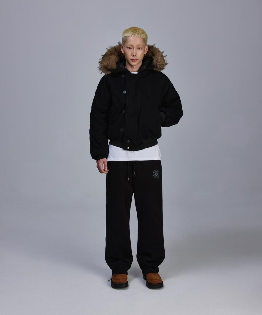 SCALLYWAG Flare Baggy Fleece-Lined Training Pants [Black]