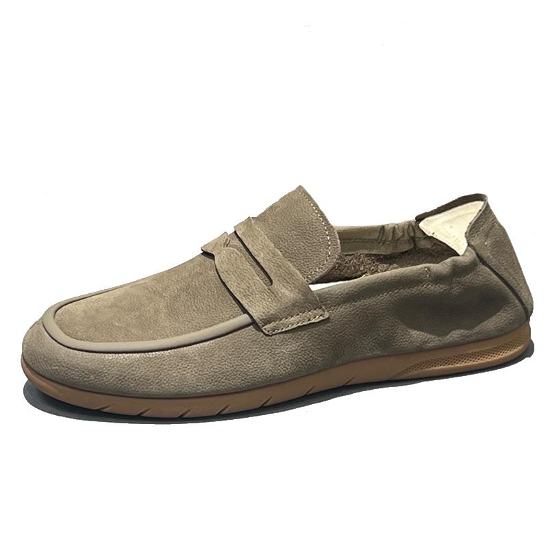 

Весна Лето 2025 Новые Классические Лоферы в Британском Уличном Стиле для Мужчин из Натуральной Кожи Высокого Качества Повседневная Обувь Слипоны 43 темно серый