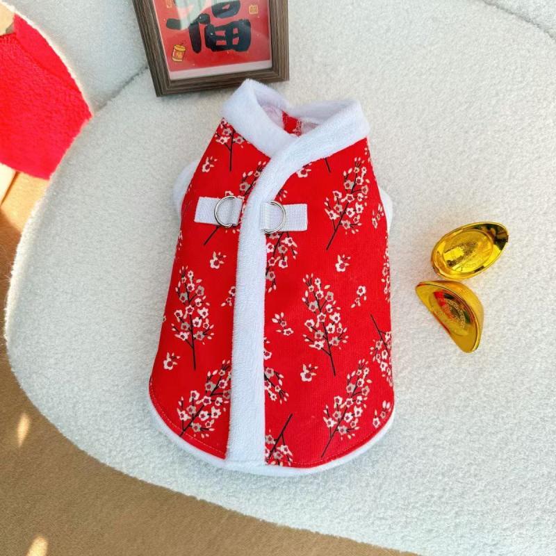

Chinese New Year Pet Dog Clothes Tang Suit Cheongsam Cat Yorkie Pomeranian Maltese Poodle Bichon Schnauzer Clothing Apparel Coat XS（old） красный