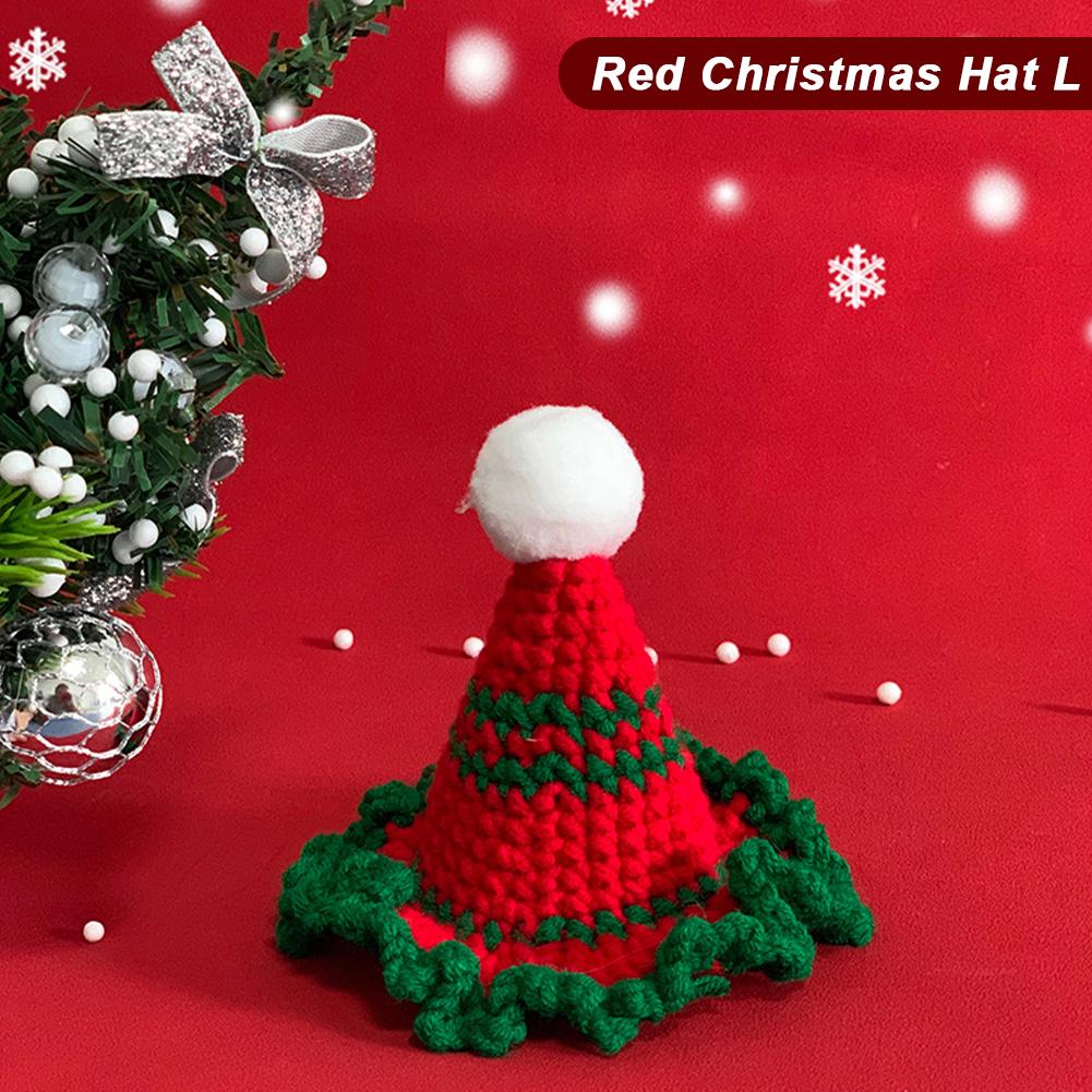 

Питомец Рождественская шляпа Милая вязаная шерстяная шапка Милые аксессуары Зимняя шапка Hat L красный