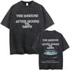 Rapper The Weeknd After Hours Til Dawn with Playboi Carti Tour Vintage Washed TShirts Men Hip Hop Fashion Pop Music Tshirt