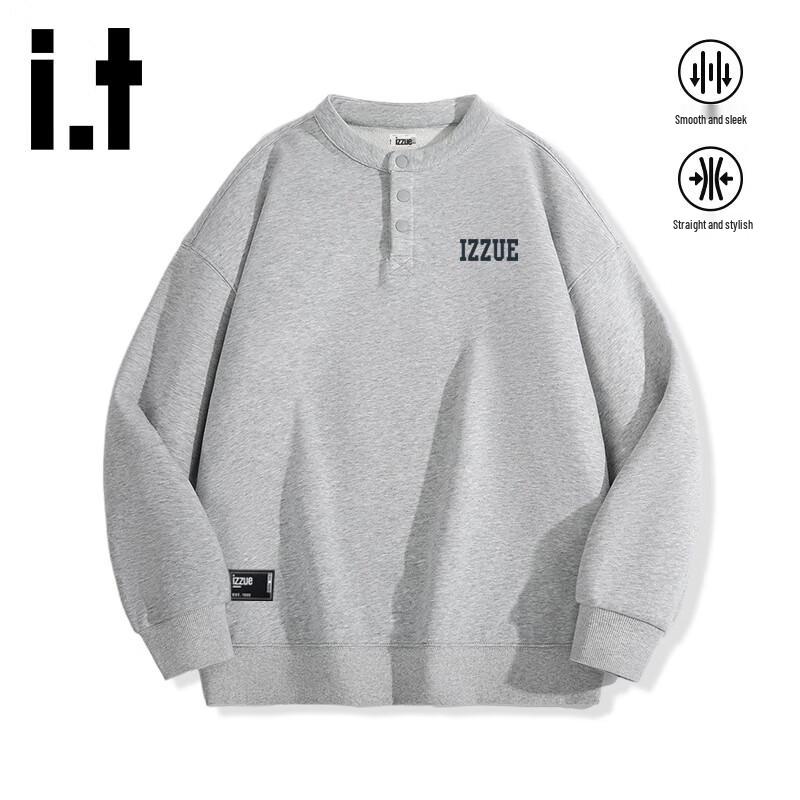 Izzue IT Men's Letter Graphic Henley Collar Sweatshirt
