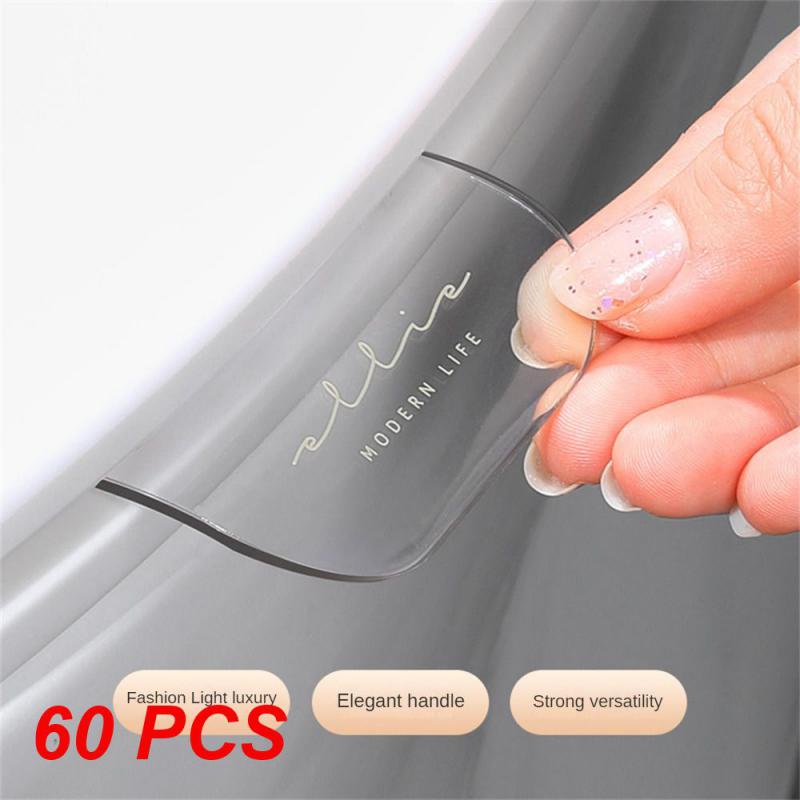 10~60PCS Toilet Retractor Light Luxury Toilet Lid Seat Ring Flapper Bathroom Sanitary Closestool Holder Transparent