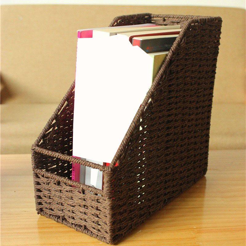 1pcs Environmental student bookshelf storage basket desktop shelf folder storage box book stand document rack office