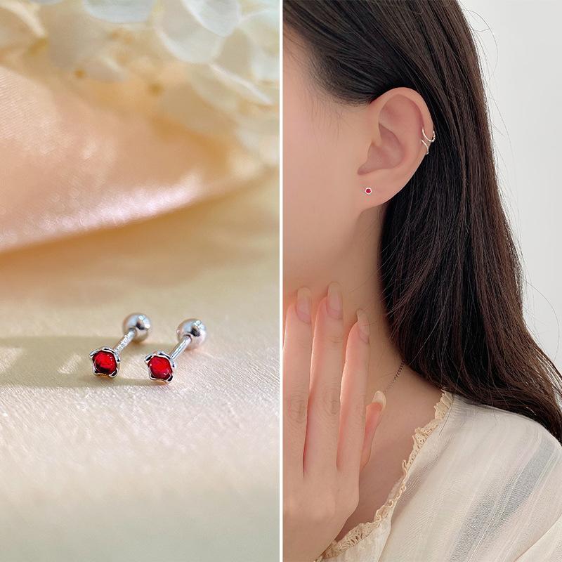 Multiple Styles of Colorful Stone Flower Earrings for Women's Daily Students To Maintain Ear Holes To Prevent Loss