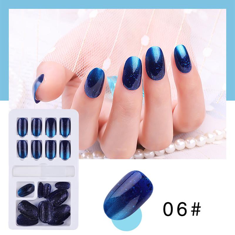 Buy 24PCS Waterproof Full False Nails Detachable Reuse Fake Nails with