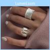 Elegant Geometric Design Adjustable Open-circle Copper Ring For Women Stylish Casual Wear