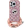 Karl Lagerfeld Klhmp15Lhckcklcp Iphone 15 Pro 6.1 Różowy/Pink Hardcase Iml Crossbody Monogram Karl & Choupette Head Magsafe