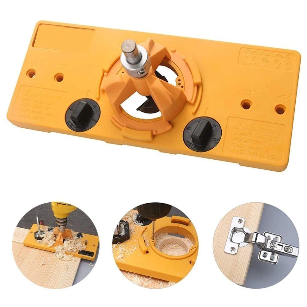 Drilling Hinge Hole Tool Kit Positioning Hinge Jig Durable Boring Guide  Woodworking