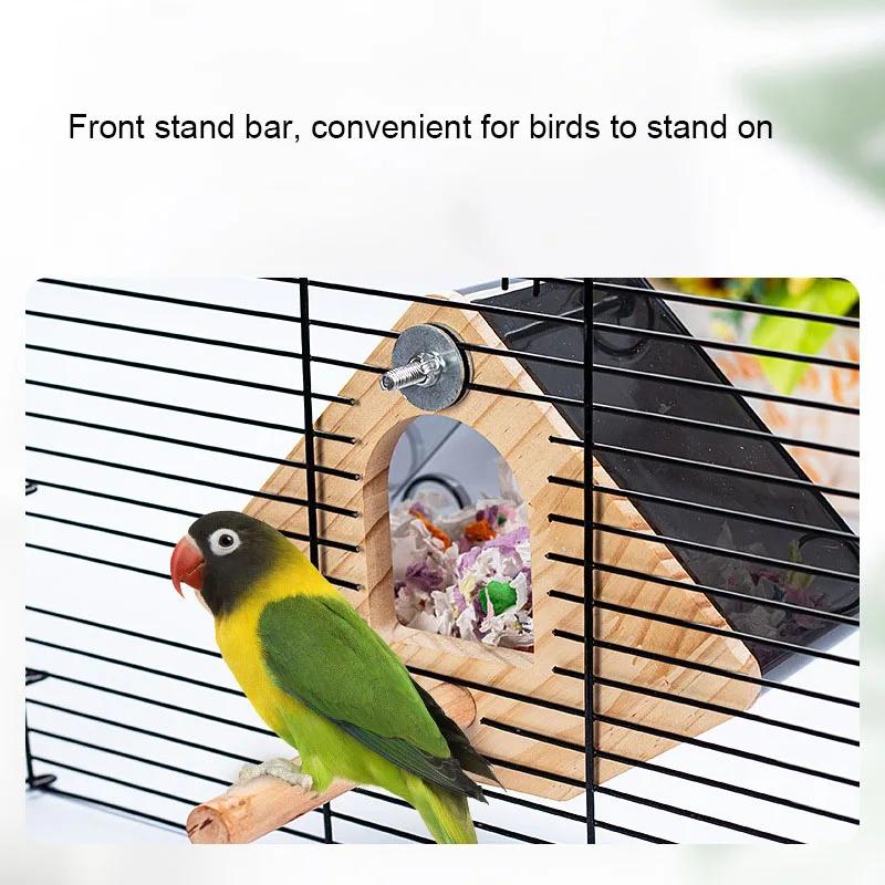 Large Space Transparent Pet Bird Bath Breeding Box Shower External Installation Caged Parrot Bathing Tub for Small Large Birds