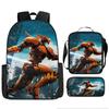 Pacific Rim schoolbag, primary and secondary school students, boys, mecha war, monster backpack, kindergarten burden reduction three-piece set