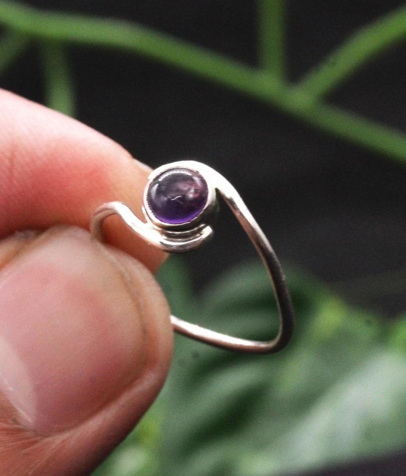 

Кольцо с аметистом, Кольцо из стерлингового серебра 925 пробы, Кольцо ручной работы, Кольцо для ношения в комплекте, Подарок для нее 10