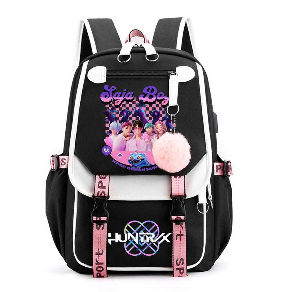 Anime Niedlicher Cartoon K-Pop Bedruckter Rucksack Schultasche für Teenager Schüler Mädchen Junge Bücherrucksack Große Kapazität Wasserdicht Reisetasche Kindergeschenk Rucksack