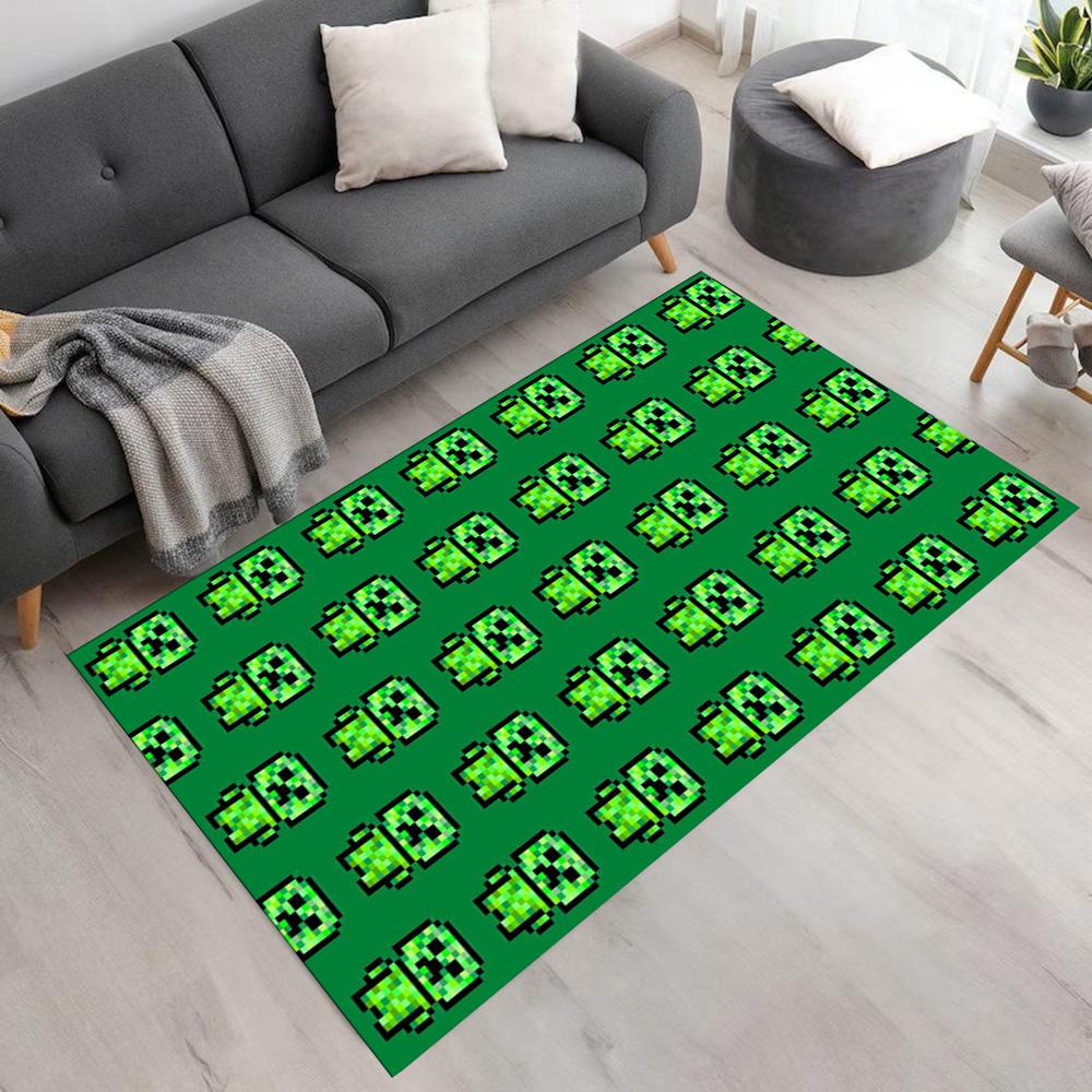Minecraft Floor Rug Office Rug Perfect for Outdoor Game Room Entryway Kitchen Anti-slip Rug Anime Office Decor