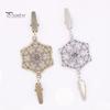 Vintage Hollow Flower Women Double-End Clamp Sweter Shirt Collar Cardigan Clip