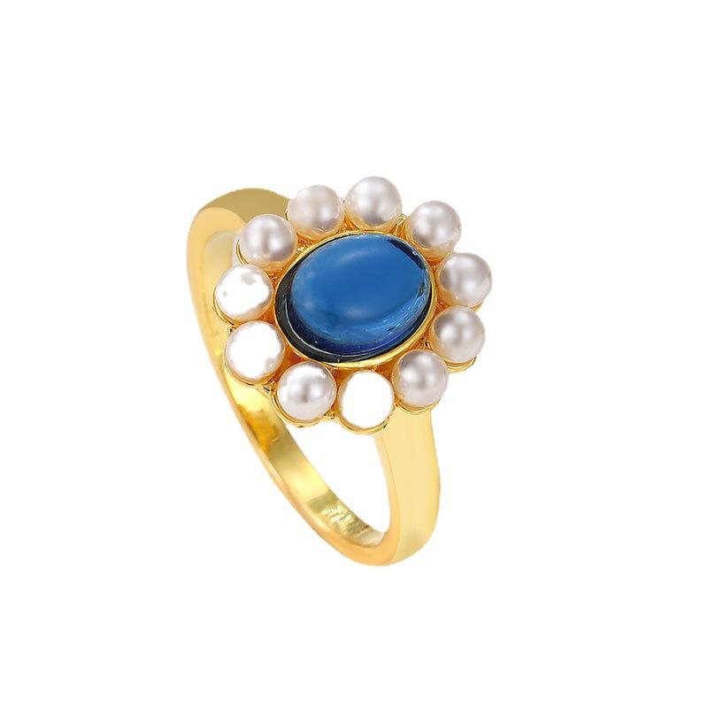 

Кольцо с инкрустированным сапфиром и маленькой жемчужиной, женское, ретро, темпераментное, нишевое, легкая роскошь, модное, атмосферное, ювелирное изделие 9